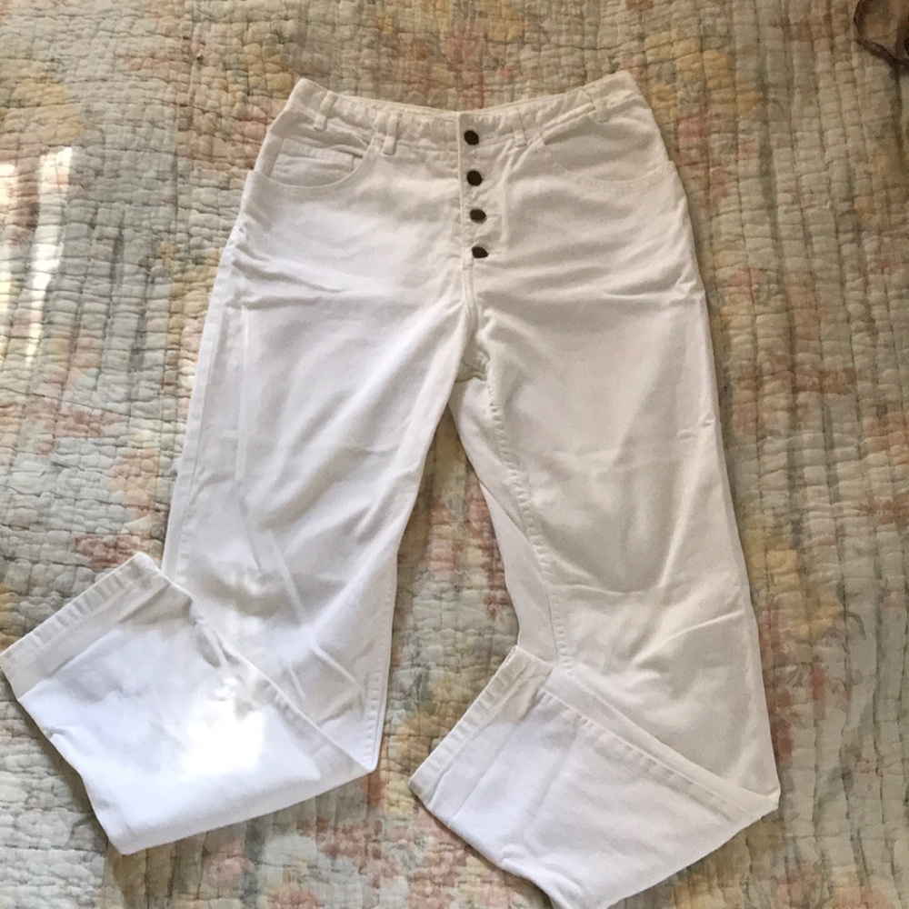 Vintage white button fly denim by Guess